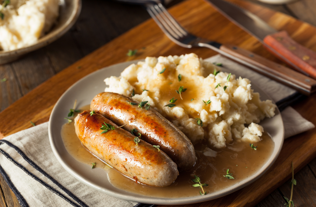 Willie's Palethorpe Bangers and Mash